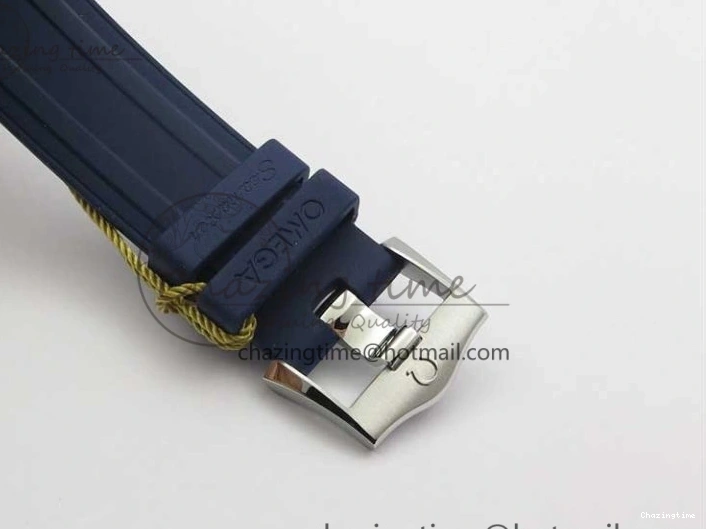 0427 2018 Seamaster Diver 300M SS RG VSF 1:1 Best Edition RG Bezel Blue Dial on Blue Rubber Strap A Contemporary 7927